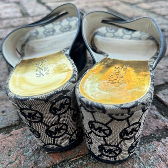 Michael Kors MK Logo Platform Wedge Slides Size 7 - Picture 4 of 8